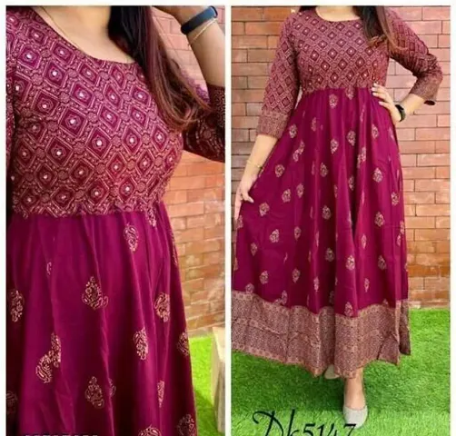 Rayon Long Anarkali Kurtis