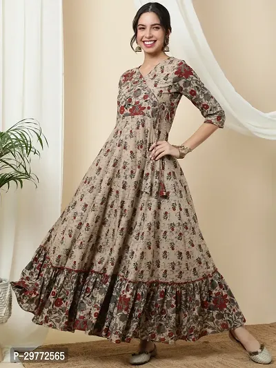 Stylish Cotton Printed Gown for Women-thumb3