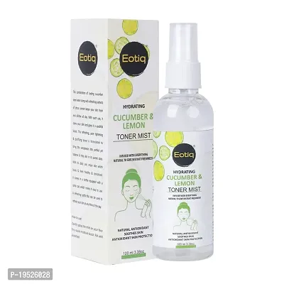 Eotiq Cucumber  Lemon Toner Mist, Tightens pores  evens skin tone, Suitable for Oily skin, No Sulphate, No Alcohol (100Ml)