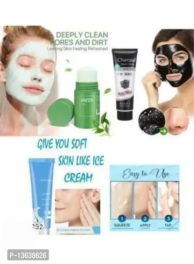 Ice-cream mask, charcoal face mask and green mask stick-thumb0