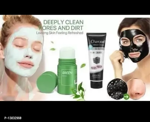 Green mask stick and charcoal face mask-thumb0