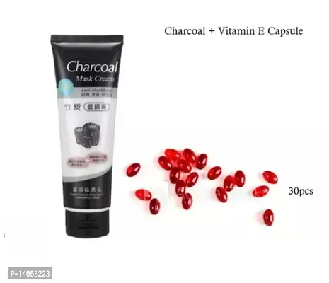 Charcoal face mask and 30 pcs if vitamin E facial capsules