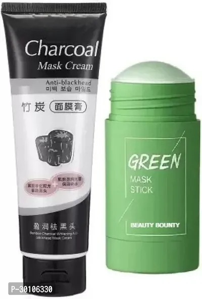 Green Mask Stick   Charcoal Mask (Combo Pack of 2)-thumb0