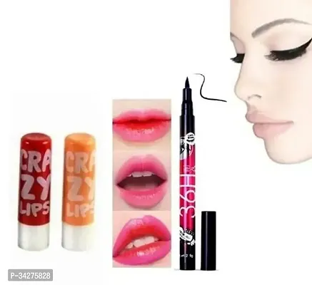 Crazy Lips Balm and 36 H Eyeliner- Pack of 2