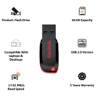 SanDisk Cruzer Blade SDCZ50-016G-135 16 GB USB 2.0 Pendrive (Red)-thumb1