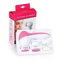 New Battery Powered 5-In-1 Smoothing Body Face Beauty Care Facial Massager, White-thumb1