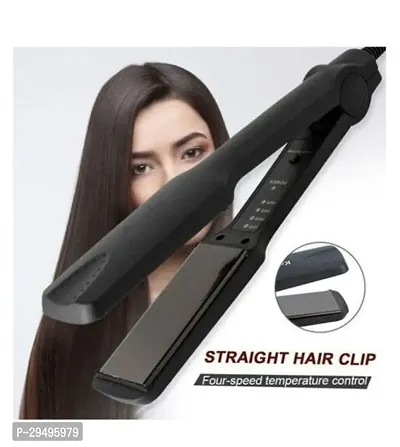 KM-329 Hair Straightener | Professional Hair Straightener | Nano Silver Ceramic Coating | Comes with Long Cord | Temperature control-thumb0