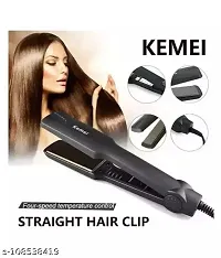 KM-329 Hair Straightener | Professional Hair Straightener | Nano Silver Ceramic Coating | Comes with Long Cord | Temperature control-thumb2