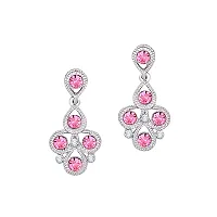 Atasi International Pink Diamond Silver Plated Alloy Necklace Set with Earrings For Women (RP5461)-thumb3