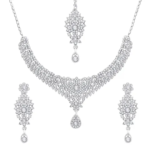 Atasi International Glamor Plated Alloy Choker Necklace Set For Women (R5390)