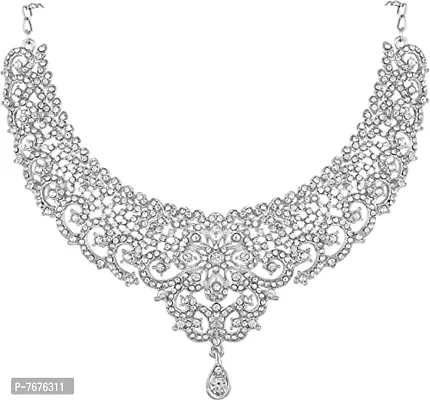 Atasi International Good-looking Silver Plated Alloy Choker Necklace Set For Women(R5291)-thumb2