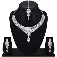 Atasi International Glamor Silver Plated Alloy Choker Necklace Set For Women (R5390)-thumb3