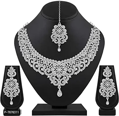 Atasi International Good-looking Silver Plated Alloy Choker Necklace Set For Women(R5291)-thumb0