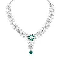 Atasi International Diamond Necklace Jewellery Set for Women with Earrings and Maang Tikka for Wedding, Party, Engagements  Festivals-thumb2