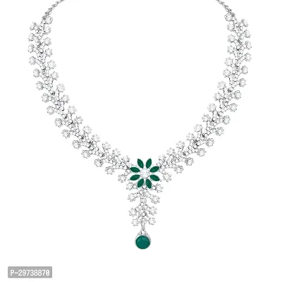 Atasi International Diamond Necklace Jewellery Set for Women with Earrings and Maang Tikka for Wedding, Party, Engagements  Festivals-thumb3