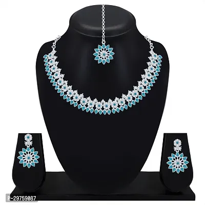 Designer Alloy American Diamond Jewellery Set for Women-thumb0