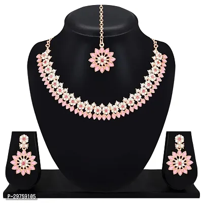 Designer Alloy American Diamond Jewellery Set for Women