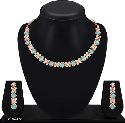 Designer Alloy American Diamond Jewellery Set for Women