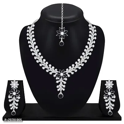 Alloy Rhodium Silver, Black Jewel Set