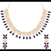 Crystals AD Diamond Jewellery Necklace Set for Women-thumb1