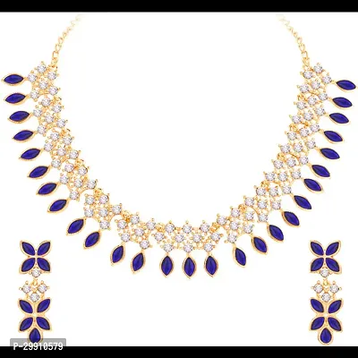 Crystals AD Diamond Jewellery Necklace Set for Women-thumb2