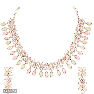 Crystals AD Diamond Jewellery Necklace Set for Women-thumb2