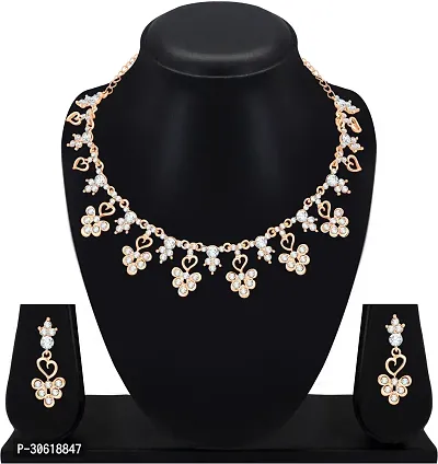 Rose Gold Crystal Diamond Jewelry Set for Women