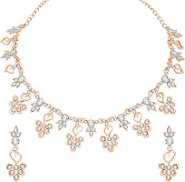 Rose Gold Crystal Diamond Jewelry Set for Women-thumb1