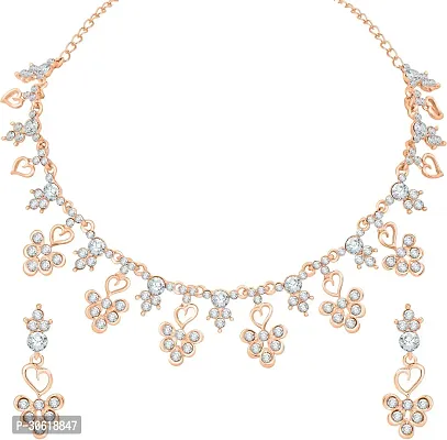 Rose Gold Crystal Diamond Jewelry Set for Women-thumb2