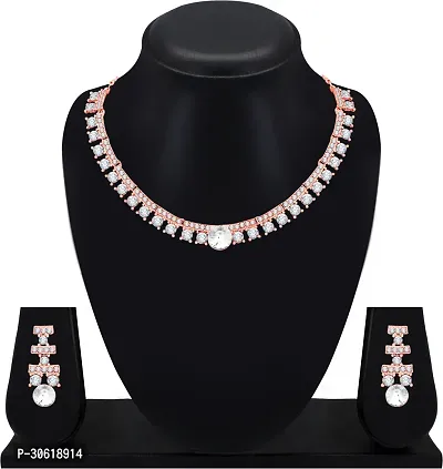 Rose Gold Crystal Diamond Jewelry Set for Women