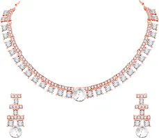 Rose Gold Crystal Diamond Jewelry Set for Women-thumb2