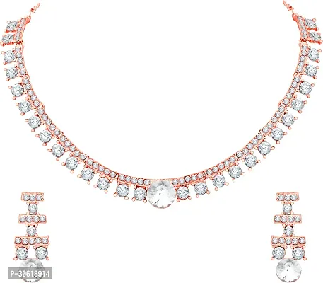 Rose Gold Crystal Diamond Jewelry Set for Women-thumb3