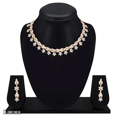 Rose Gold Crystal Diamond Jewelry Set for Women