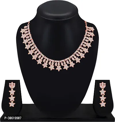 Rose Gold Crystal Diamond Jewelry Set for Women