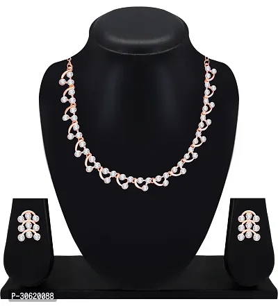 Rose Gold Crystal Diamond Jewelry Set for Women