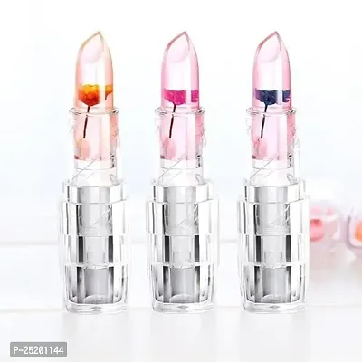 HMG Waterproof Flower Lipstick Jelly Flower Transparent Color Changing Lipstick Flower Jelly Lipstick (Pack of 3)