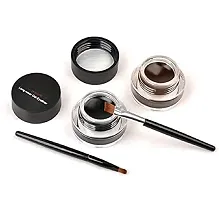 Eyeliner Gel Black and Brown Gel Eye liner Gel Set Long lasting Water Proof Smudge Proof, Work Great with Eyebrow, with Eye Makeup Brushes Pack of 1-thumb1