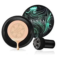 HMG Sunisa BB  CC Cream Foundation with Mushrrom Head Air Cushion and 7 Black Makeup Brushes Set (Pack of 1 | 20g)-thumb1