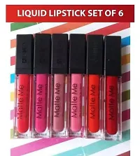 Pankaj Enterprises Matte Ultra Smooth Liquid Lipstick (6 Piece) Finish - Multicolor with makeup Blander puff PACK OF 8-thumb1