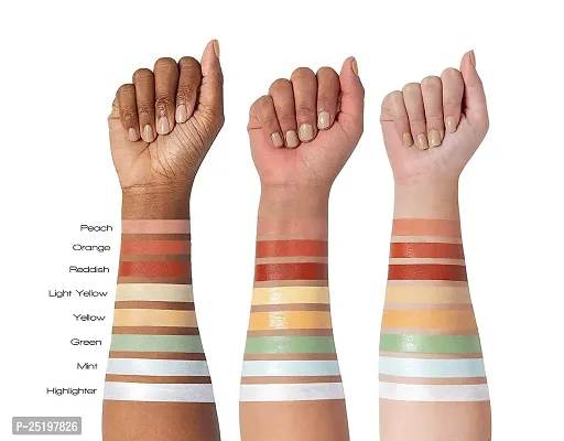 HMG Hd Pro Face Concealer Orange, Green, Yellow, Creamy Beige (4pcs) Concealer Natural (Multicolor, 32g) 8g Each-thumb5