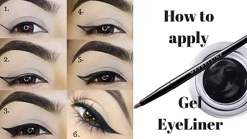 Eyeliner Gel Black and Brown Gel Eye liner Gel Set Long lasting Water Proof Smudge Proof, Work Great with Eyebrow, with Eye Makeup Brushes Pack of 1-thumb2