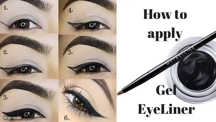 Eyeliner Gel Black and Brown Gel Eye liner Gel Set Long lasting Water Proof Smudge Proof, Work Great with Eyebrow, with Eye Makeup Brushes Pack of 1-thumb3