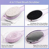 Pankaj Enterprises Pumice Stone Brush for Feet, 2 Pack Foot Brush Scrubber 4 in 1 Pedicure Paddle Kit for Foot Care (Lilac and Blue)-thumb4