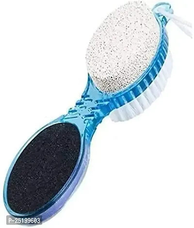 Pankaj Enterprises 4 in 1 Pedicure Brush Set Cleanse Scrub Buff Foot Scrubber Nail Emery File (Multicolor)