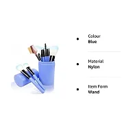 PANKAJ ENTERPRISES Professional 12 Piece of Blue Make-up Brushes with container-thumb1