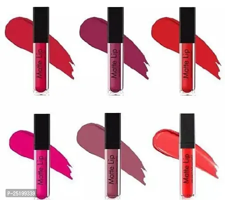 Pankaj Enterprises Matte Ultra Smooth Liquid Lipstick (6 Piece) Finish - Multicolor with makeup Blander puff PACK OF 8-thumb3