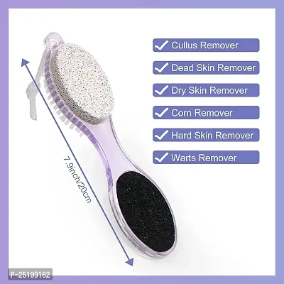 Pankaj Enterprises Pumice Stone Brush for Feet, 2 Pack Foot Brush Scrubber 4 in 1 Pedicure Paddle Kit for Foot Care (Lilac and Blue)-thumb4