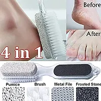 Pankaj Enterprises 4 in 1 Pedicure Brush Set Cleanse Scrub Buff Foot Scrubber Nail Emery File (Multicolor)-thumb1