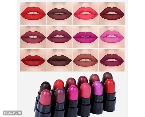 HMG Mini Matte Travel Friendly and Long Lasting Pocket Lipstick Combo (Set of 12 Mini Lipsticks) Matte Finish, 18g - Multicolor-thumb0