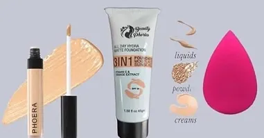 HMG 3 in 1 Foundation With Concealer And Blender Puff.-thumb1